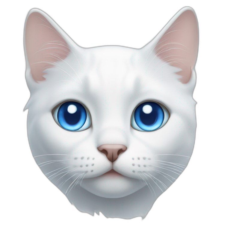 White cat blue eye emoji