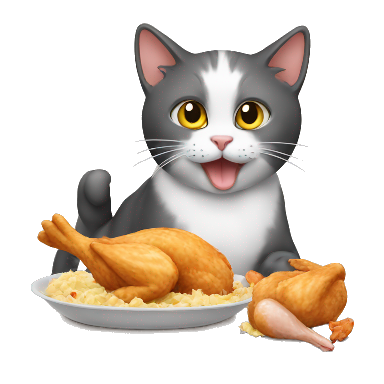 Kitten eating chicken hotsell