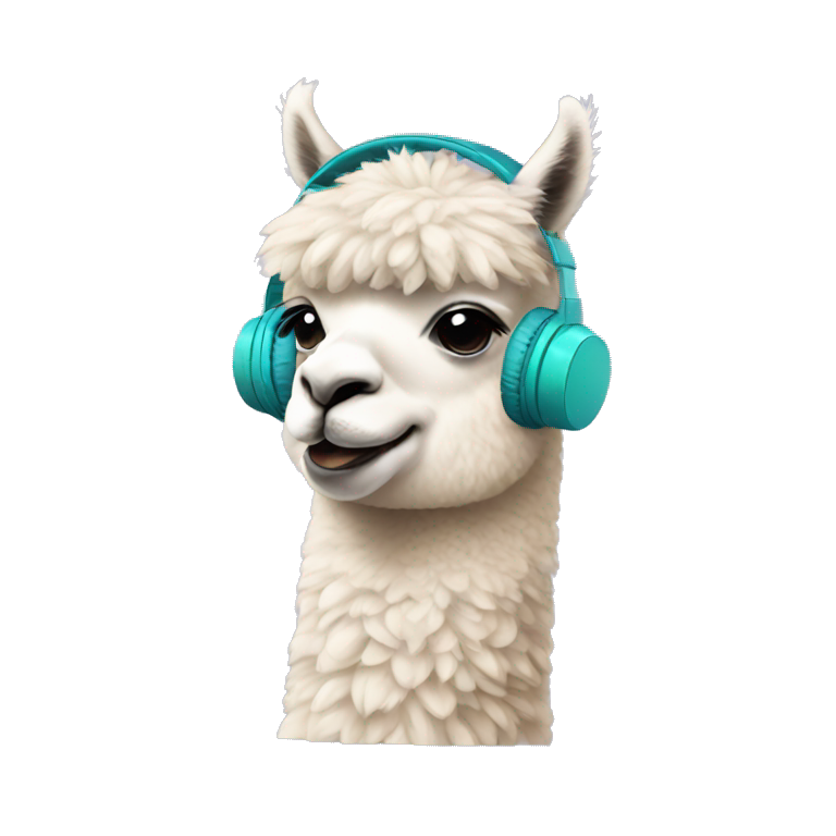 alpaca with headphones emoji