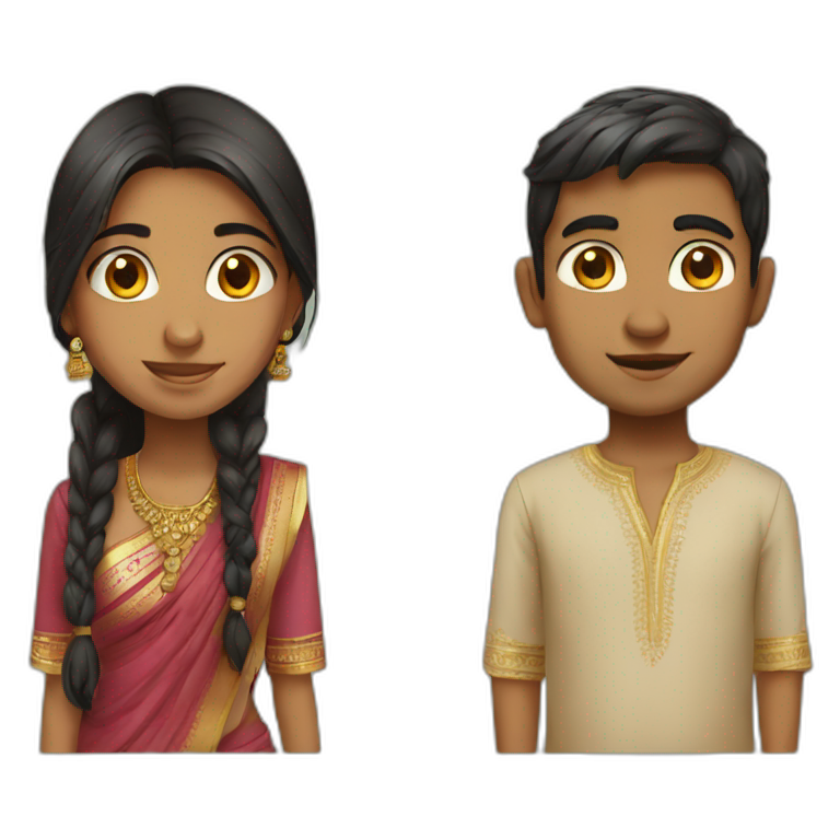 indian girl pakistani boy emoji