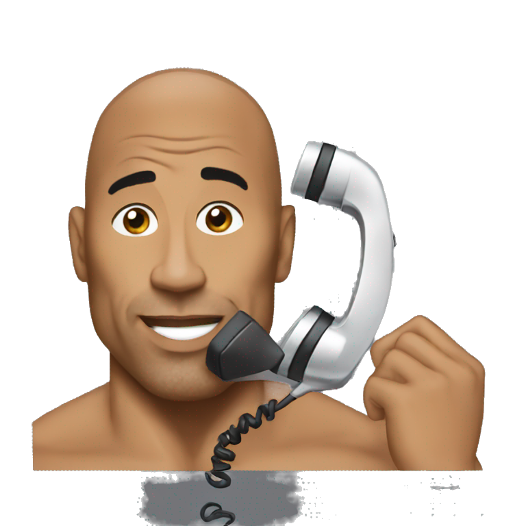 The rock talking phone emoji