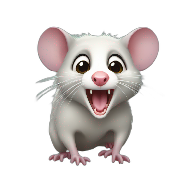 Opossum with open mouth emoji