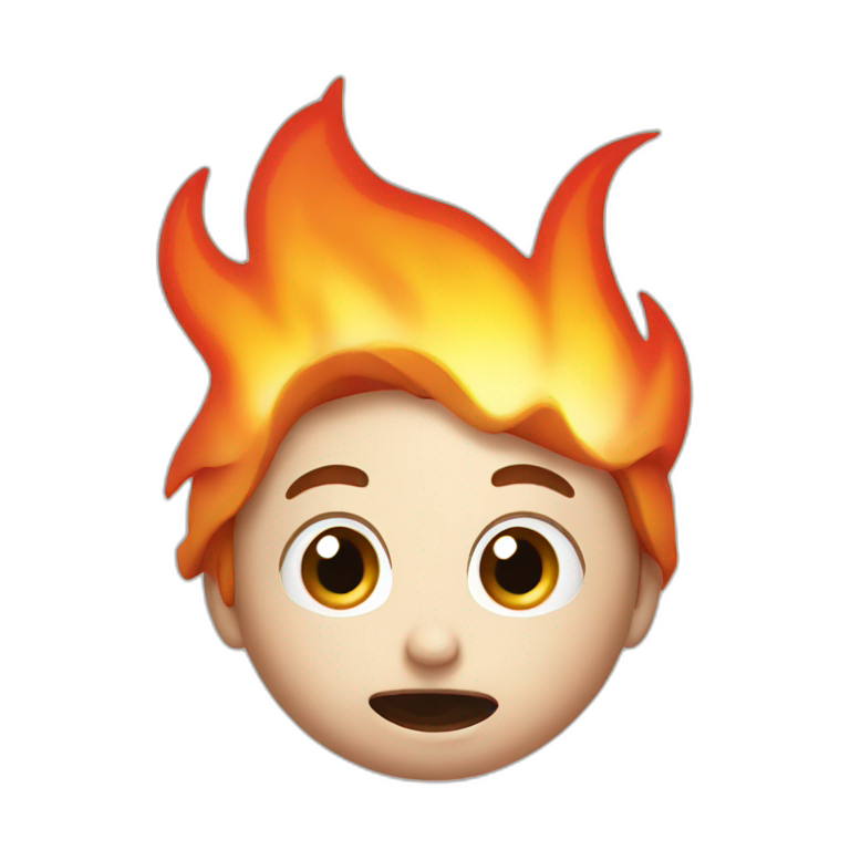 Suprised fire emoji
