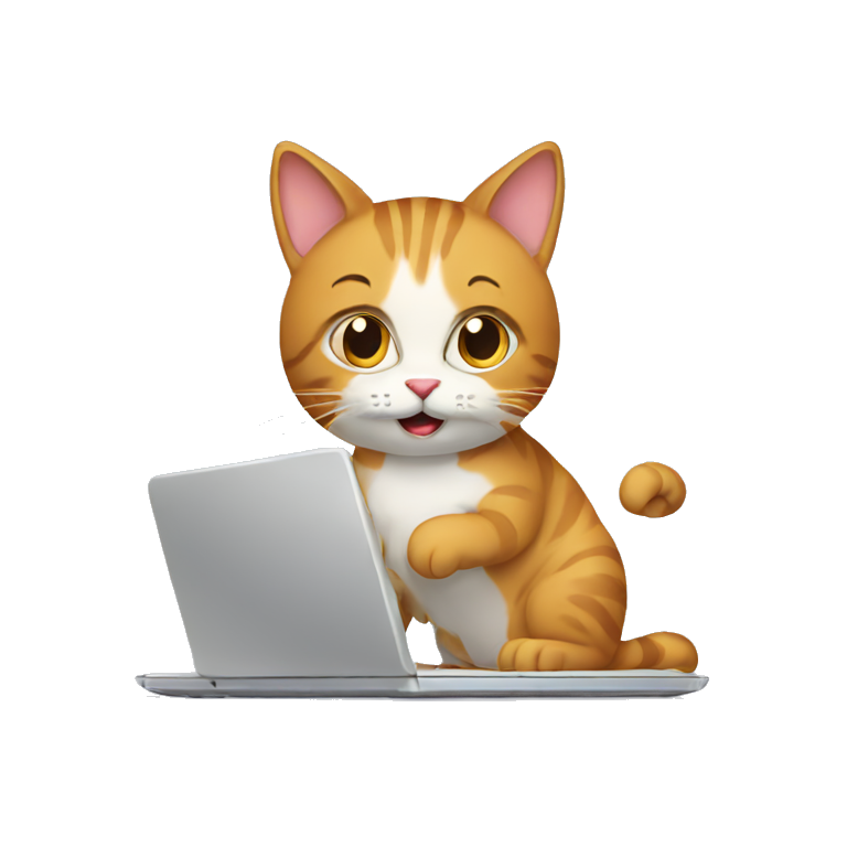 cat using laptop emoji