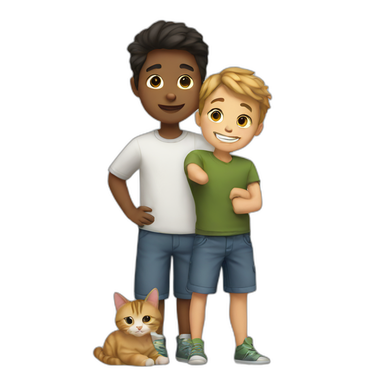 boy and cat emoji