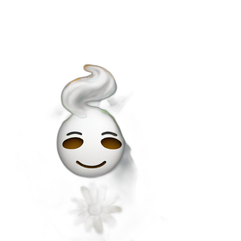 Smoking face flower emoji
