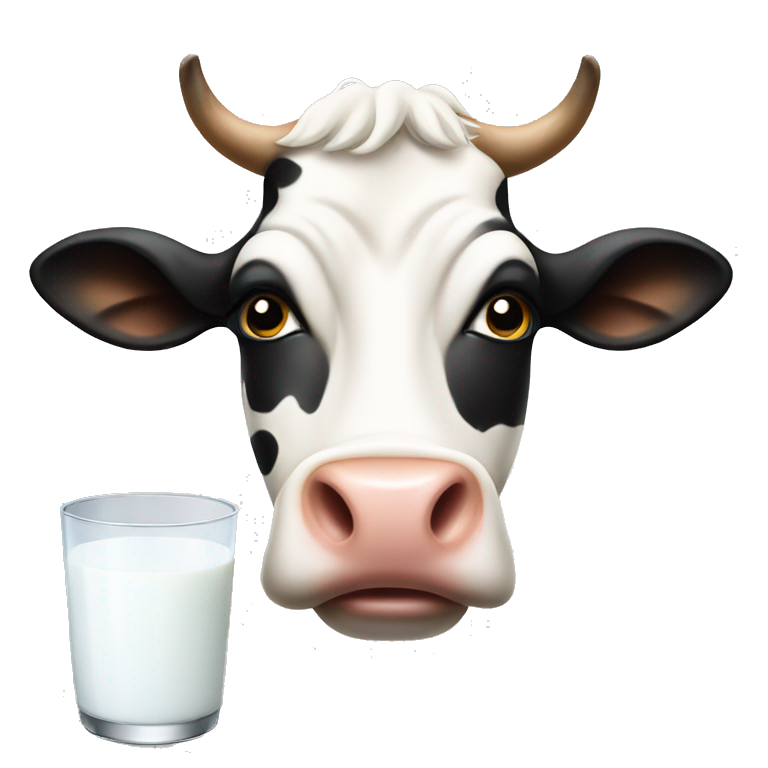 Cow fills milk emoji
