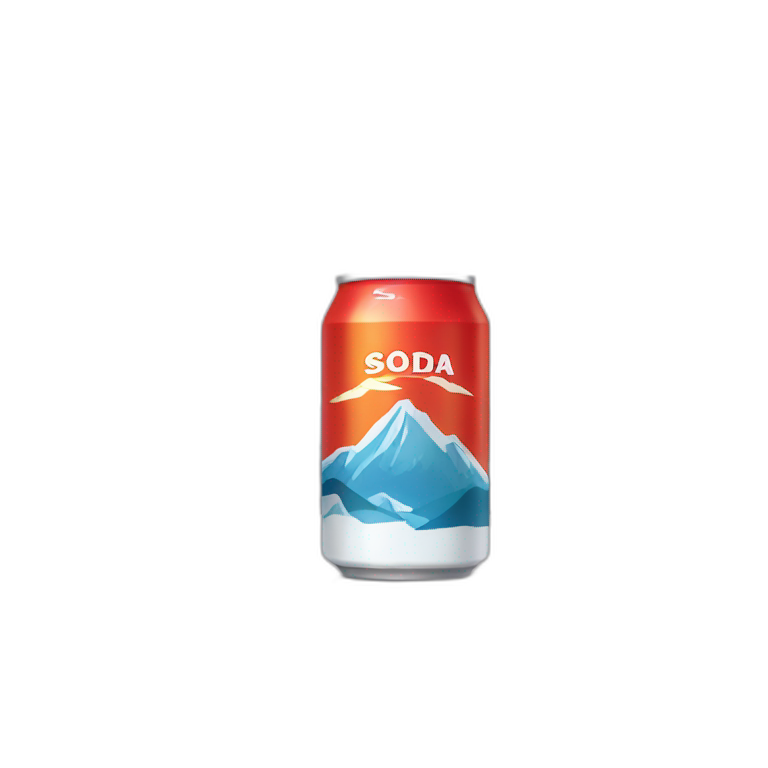soda can with a moutain on emoji