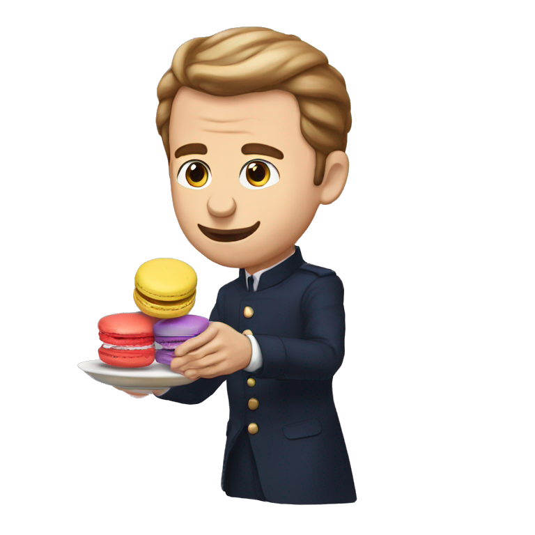 Macron qui mange des macarons  emoji
