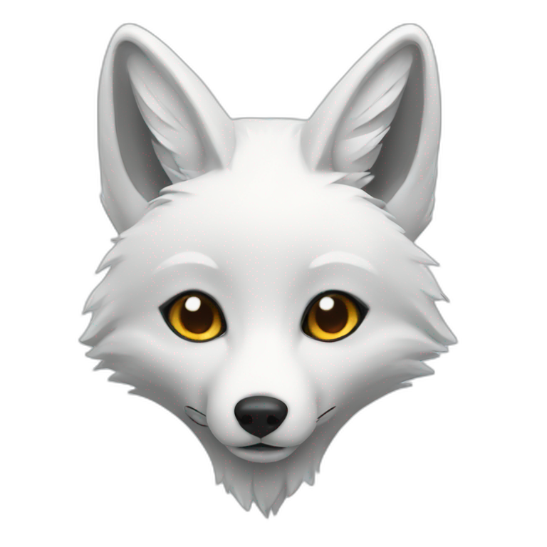 blue white fox emoji