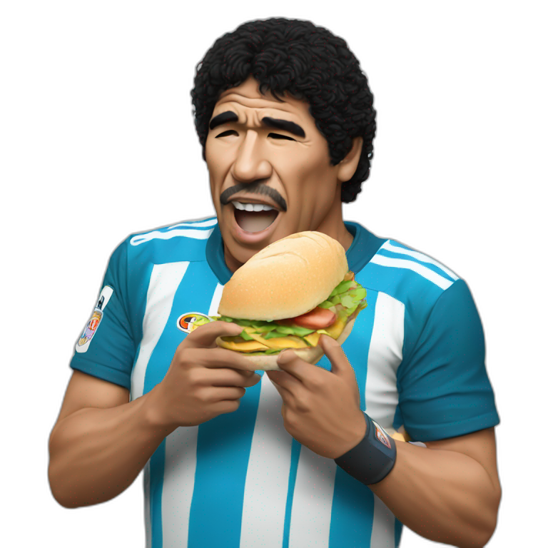 Maradona eating sandwich emoji