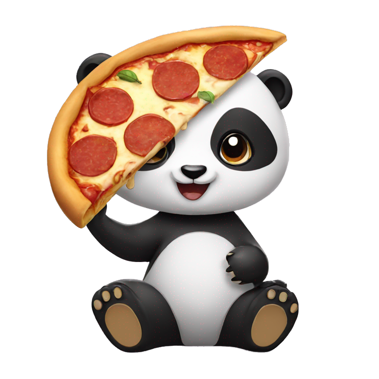 panda eating pizza emoji