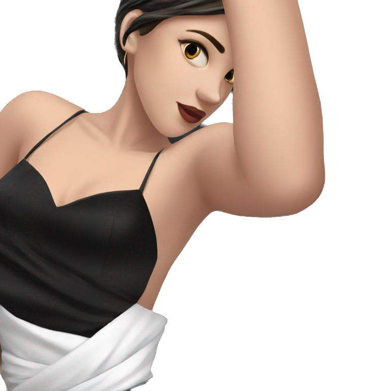 elegant girl in black dress emoji