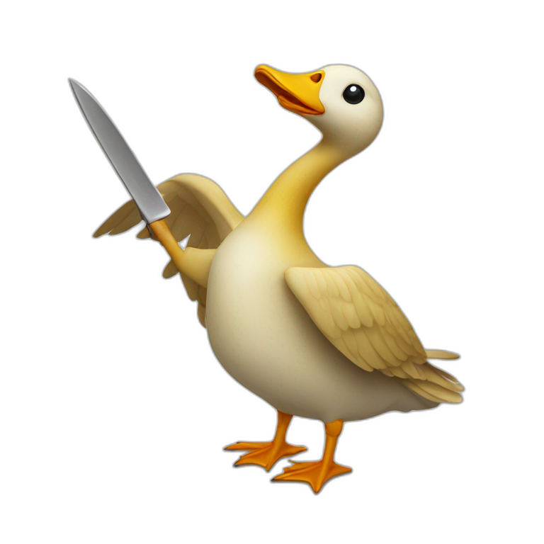 yellow goose with a knife emoji