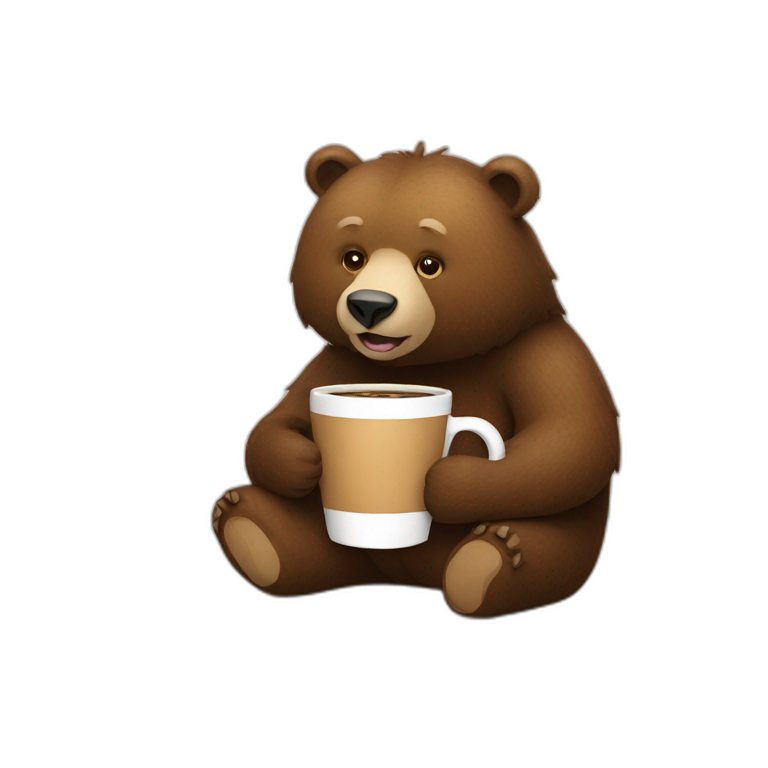 Bear drinking coffee emoji