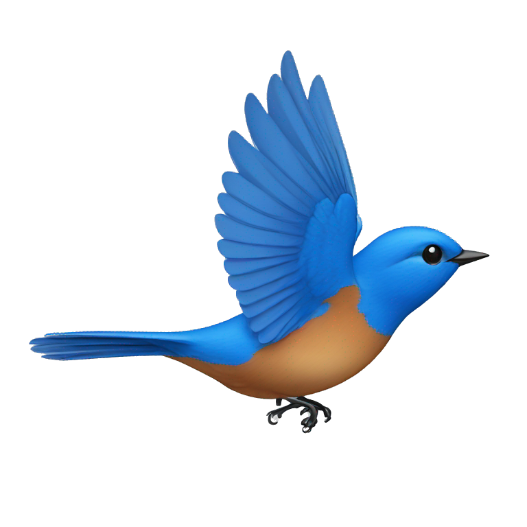Bluebird flying emoji