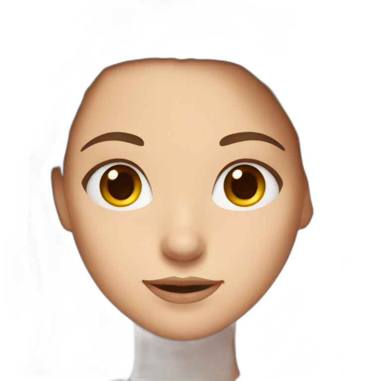 White girl with long brown hair emoji