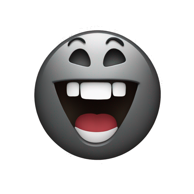 Black emoji  with wide OPEN mouth emoji
