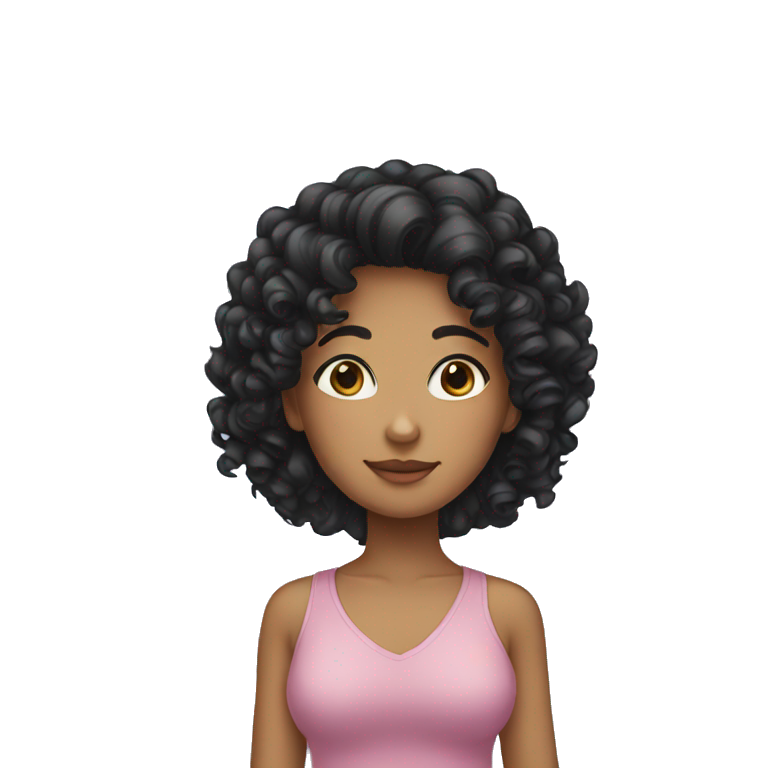 girl with curly black hair emoji