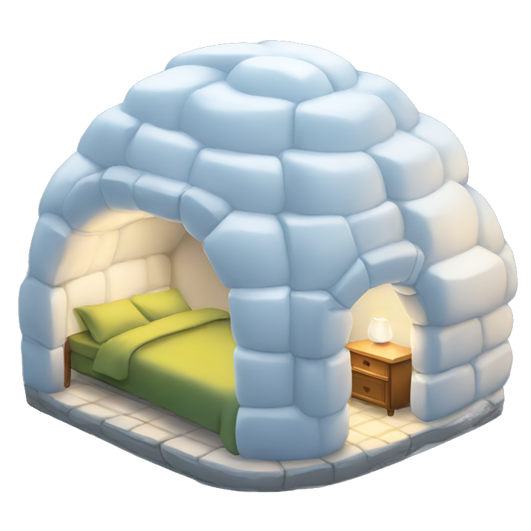 igloo inside bedroom emoji