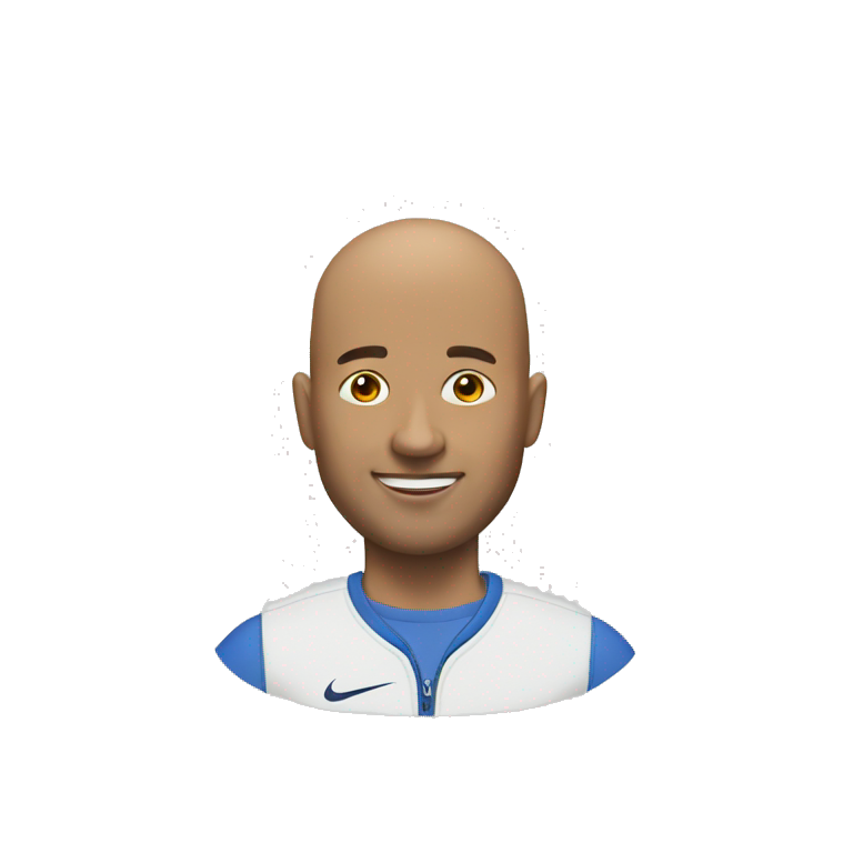 Bald guy with nike shoes in front of him emoji