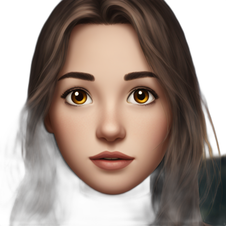 serene brown-haired girl outdoors emoji