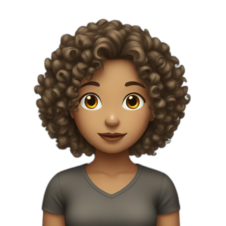 girl with curly hair long emoji
