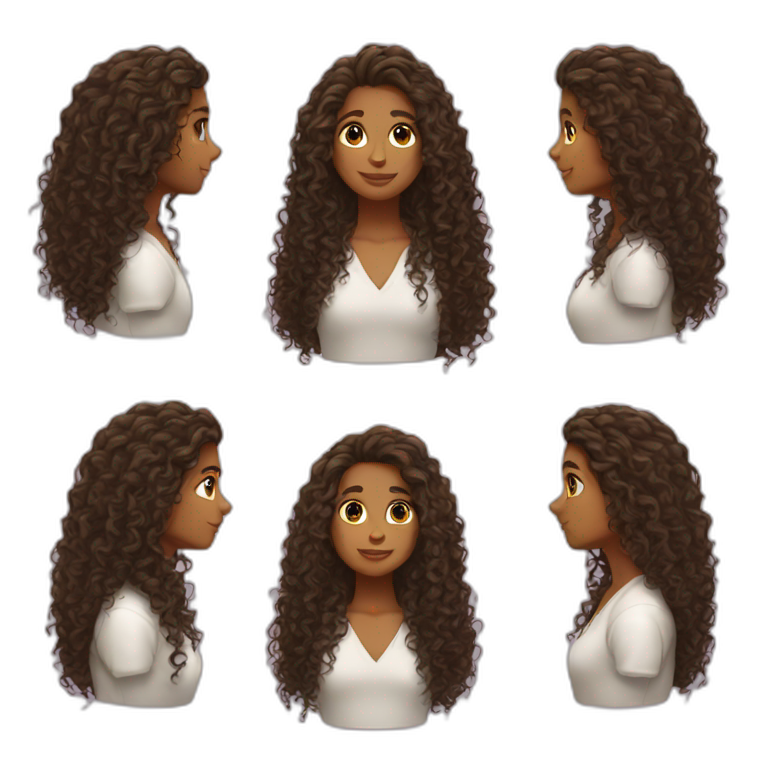 Curly long hair emoji