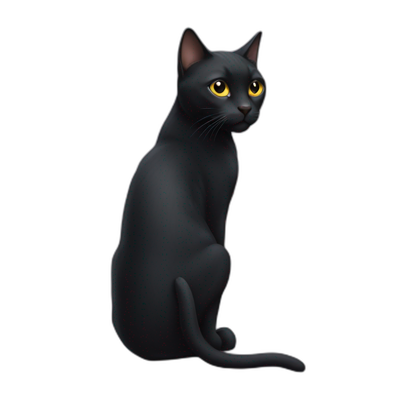black-cat-full-body-with-tiny-tail emoji