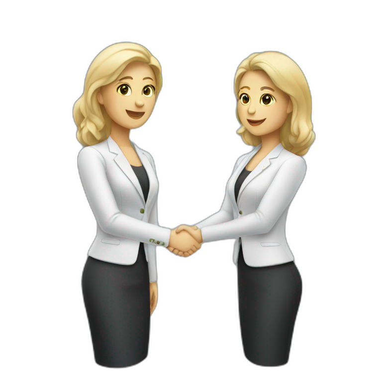 two white business women shaking hands emoji