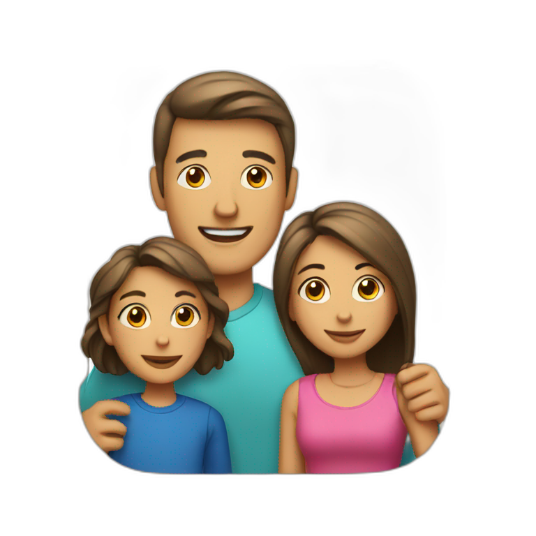 mom and dad with teen kids emoji