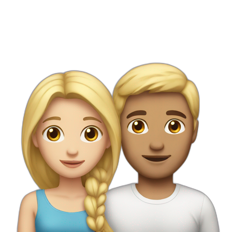couple in love. She is with blonde hair, but he is with brown hair emoji