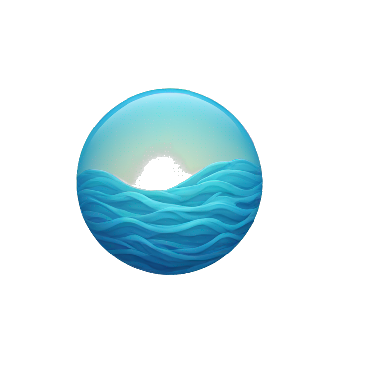 blue sphere with waves on it emoji