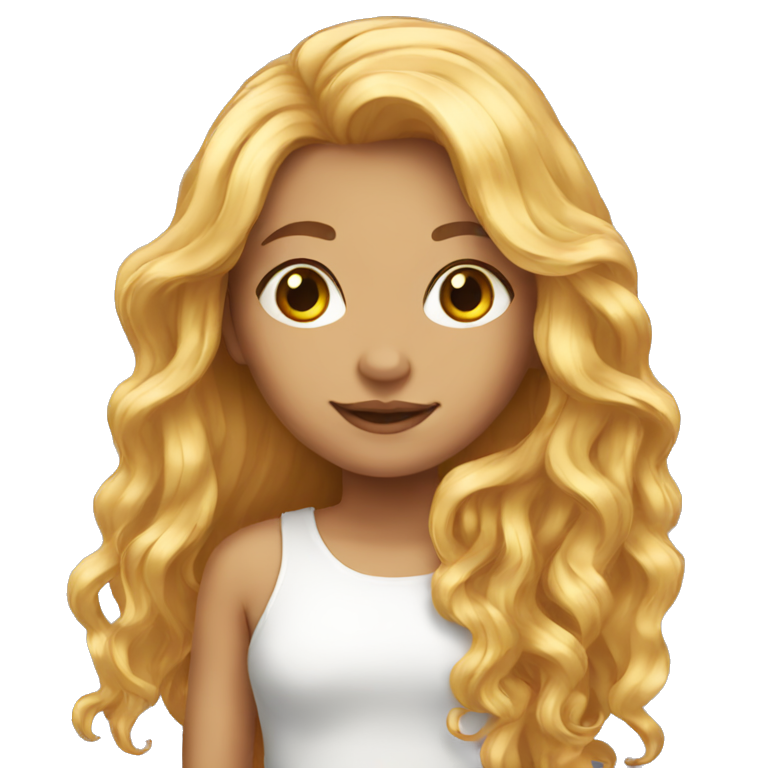 Pretty girl with long golden hairs  emoji