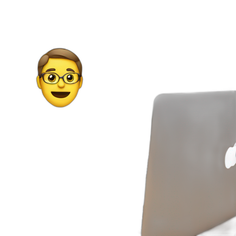 video editor in front of a macbook emoji