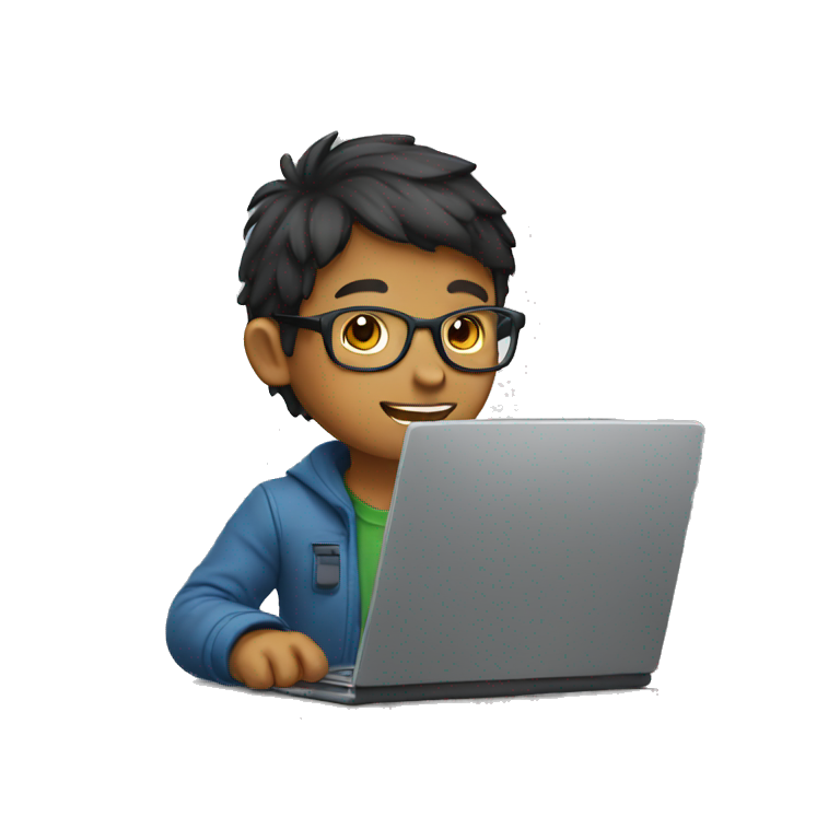 Boy with laptop emoji
