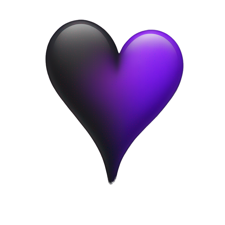 Half black and Purple Heart emoji