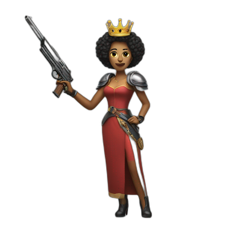 Queen holding a gun emoji