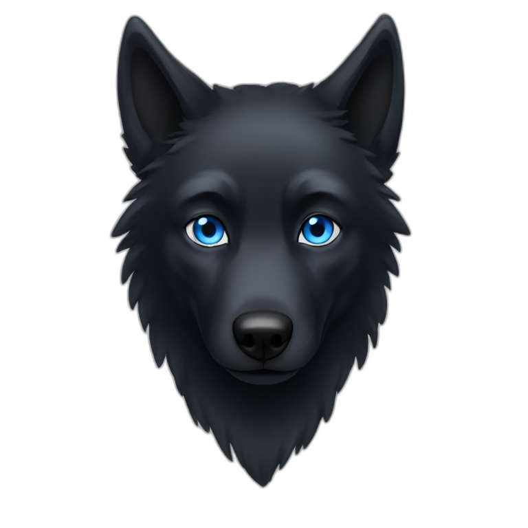 black wolf blue eyes emoji