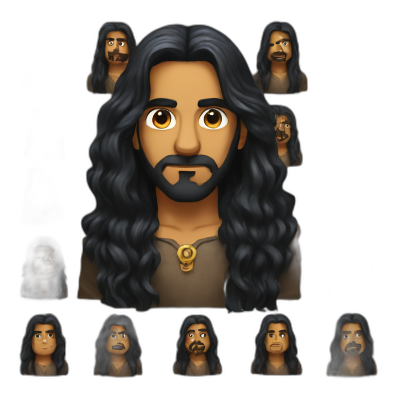 Long dark hair Sri Lankan dungeon master emoji