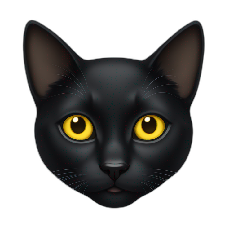  Black cat with yellow eyes  emoji
