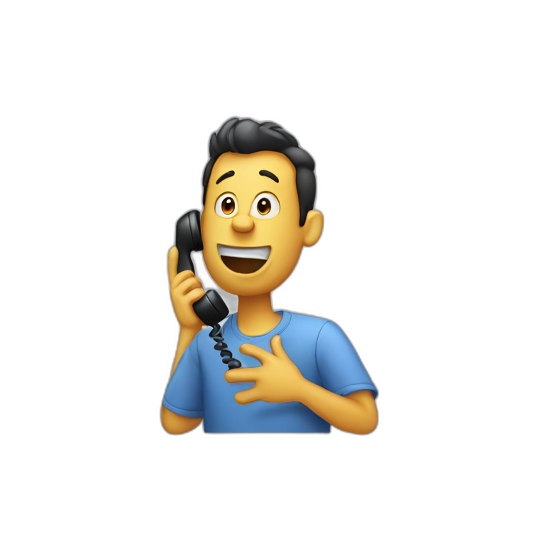 Goofy phone call emoji
