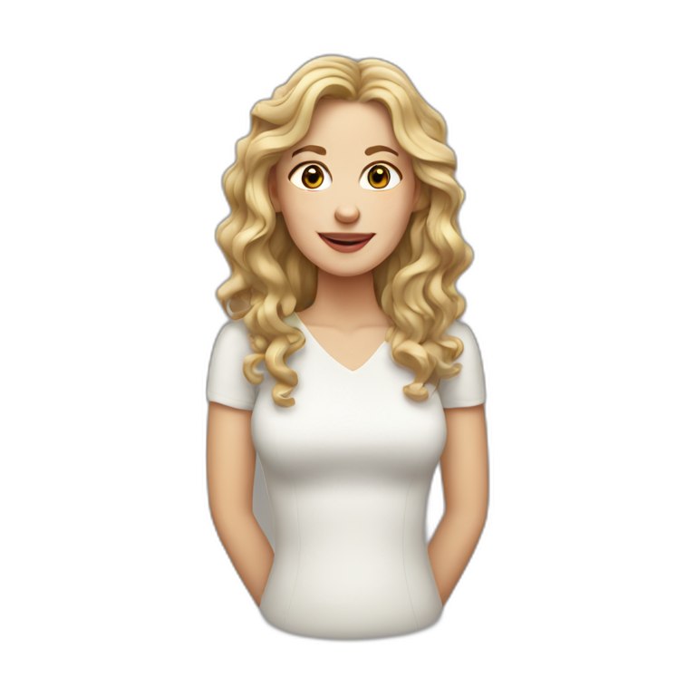 white woman with wavy hair emoji