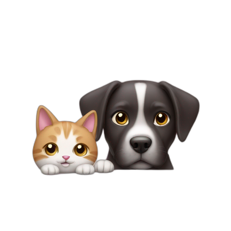cat and dog pink emoji
