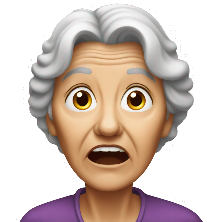 old woman shocked emoji