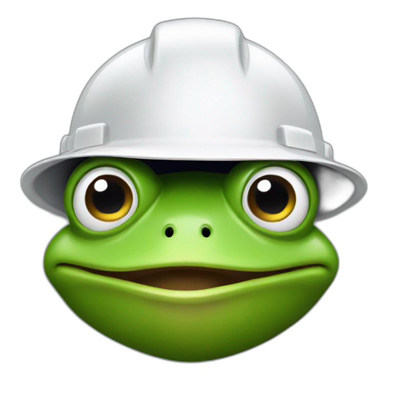 frog wearing a hardhat emoji