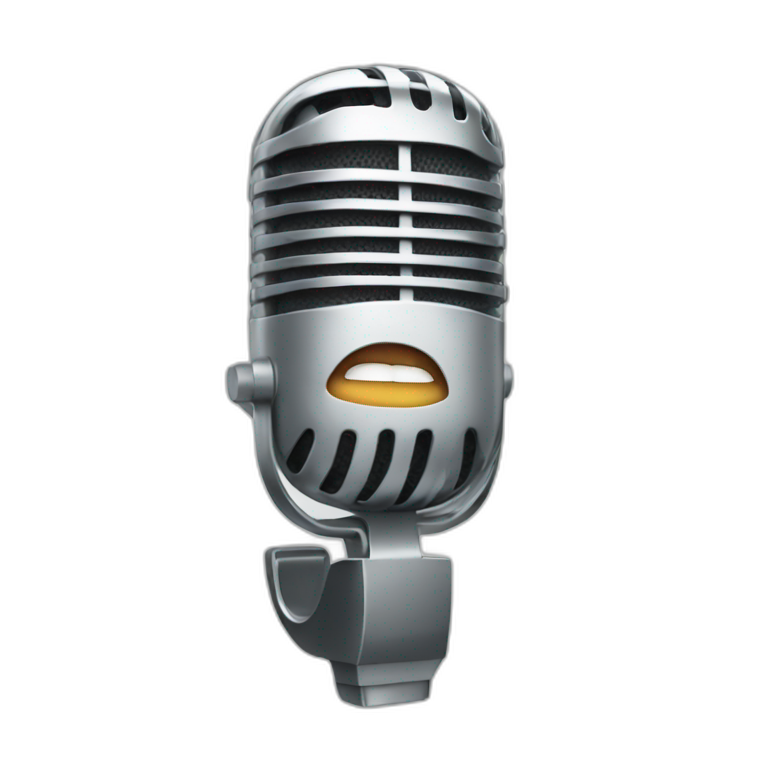 a microphone a mouth  emoji