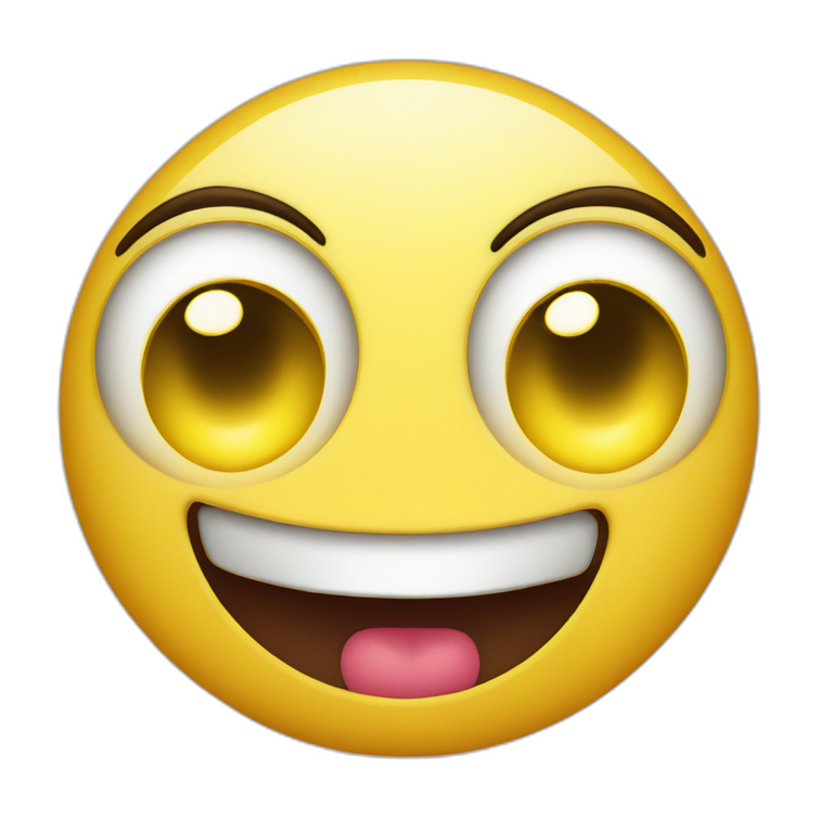 Yellow emoji grinning face with big eyes emoji