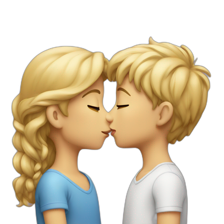 Boy and girl kiss emoji