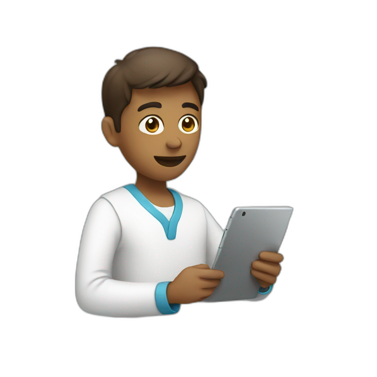 person with tablet emoji